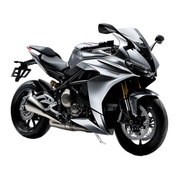 Motocicleta deportiva moderna color plata